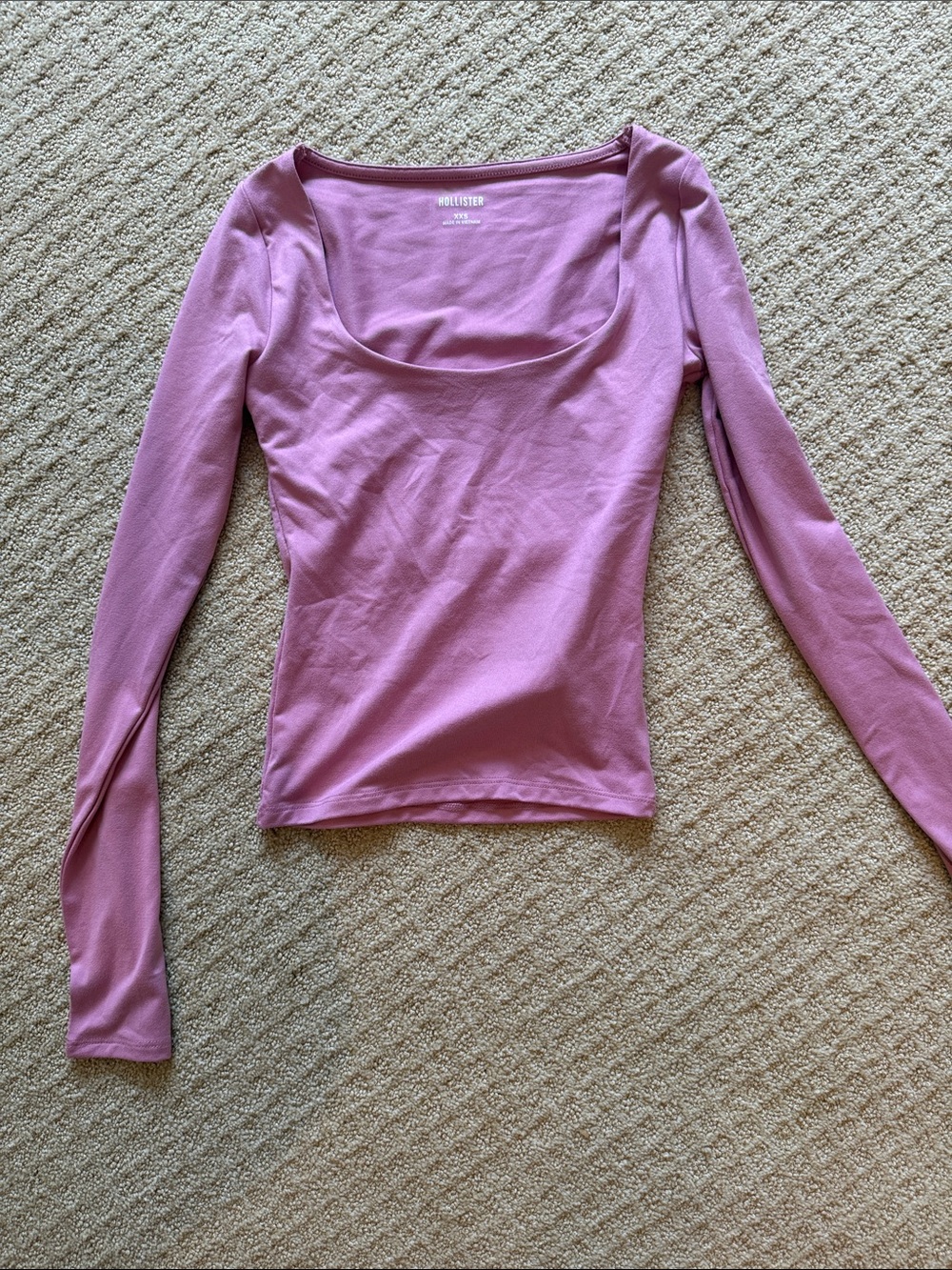 Hollister Scoop Neck Long Sleeve Top - Mauve Pink